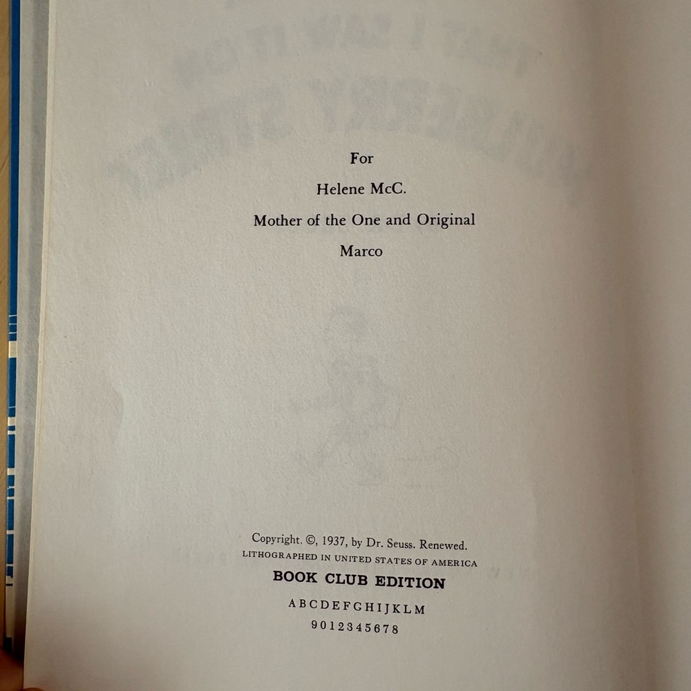 And To Think That I Saw It On Mulberry Street Dr. Seuss 1937 Book Club Edition - Picture 4 of 5
